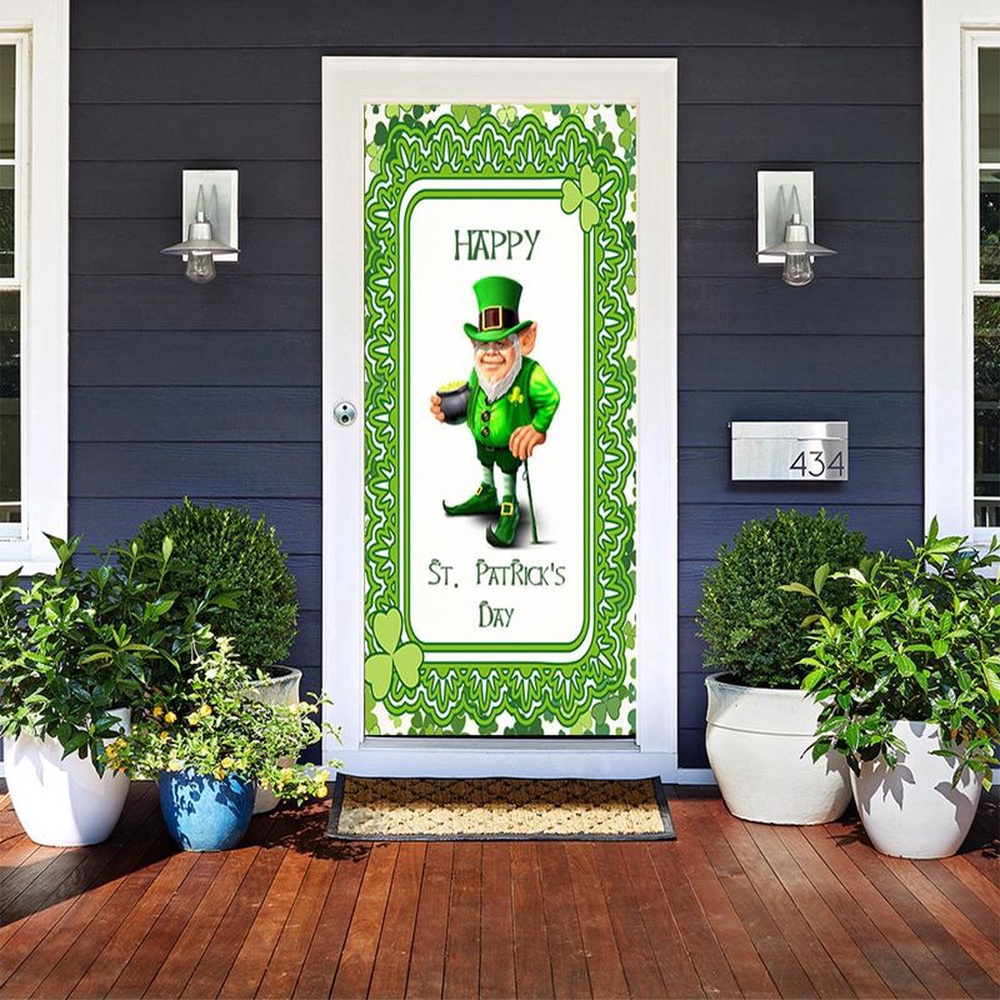 Allleftout Happy St Patrick Day Door Cover Irish Lucky Door Cover Home Decoration Family Gift Idea, Christmas Gift