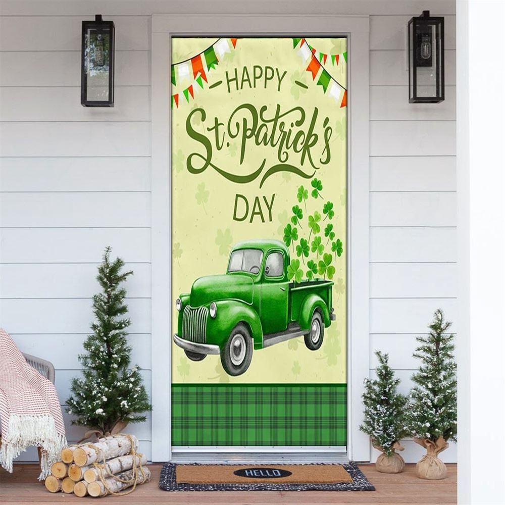 Allleftout Irish Shamrock Truck Door Cover, St Patrick Day Door Cover, St Patrick Day Door Decor