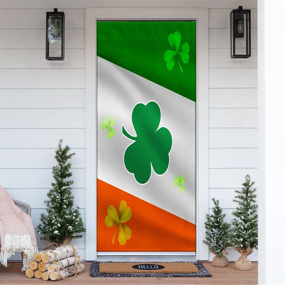 Allleftout Irish Shamrock Door Cover, St Patrick Day Door Cover, St Patrick Day Door Decor