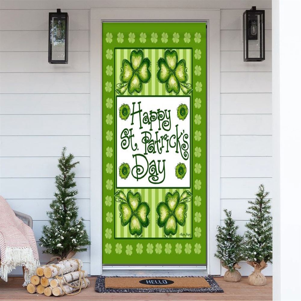 Allleftout Happy St Patrick Day Door Cover, St Patrick Day Door Cover, St Patrick Day Door Decor