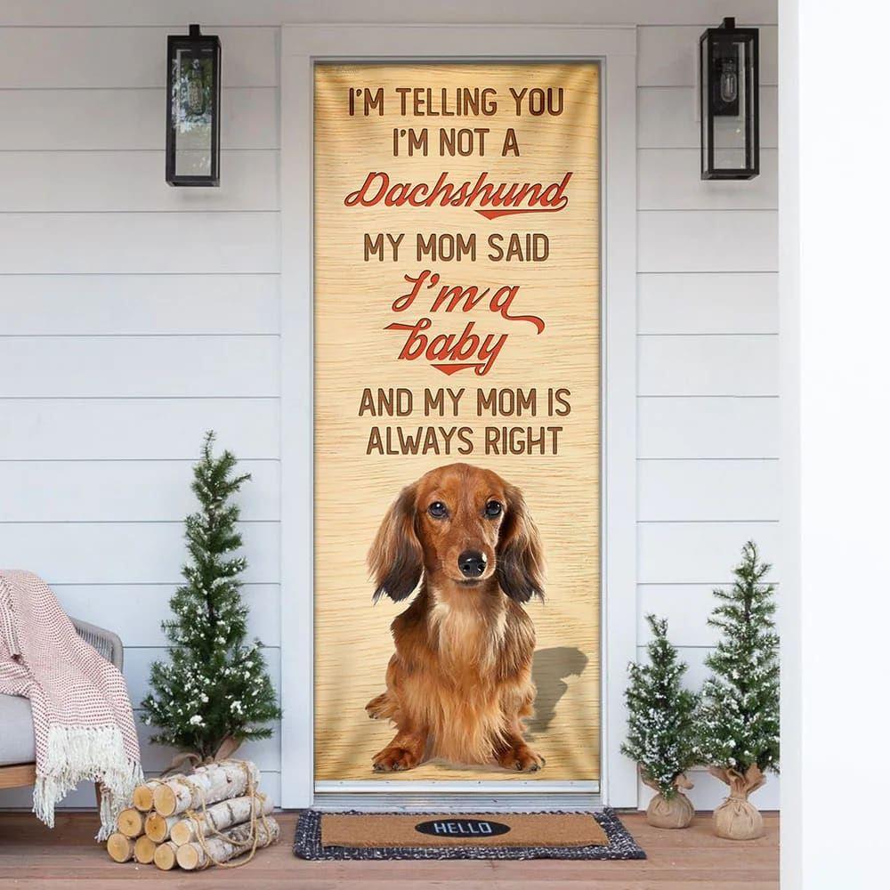 Allleftout Christmas Door Cover, My Mom Said Im A Baby Dachshund Door Cover, Christmas Gift For Dog Lover