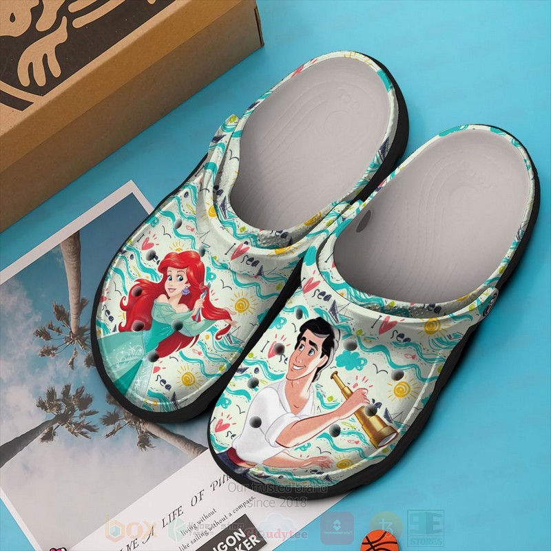 Cronocare Sport Crocs Ariel and Eric The Little Mermaid Cartoon Crocs Crocband Clogs Shoes
