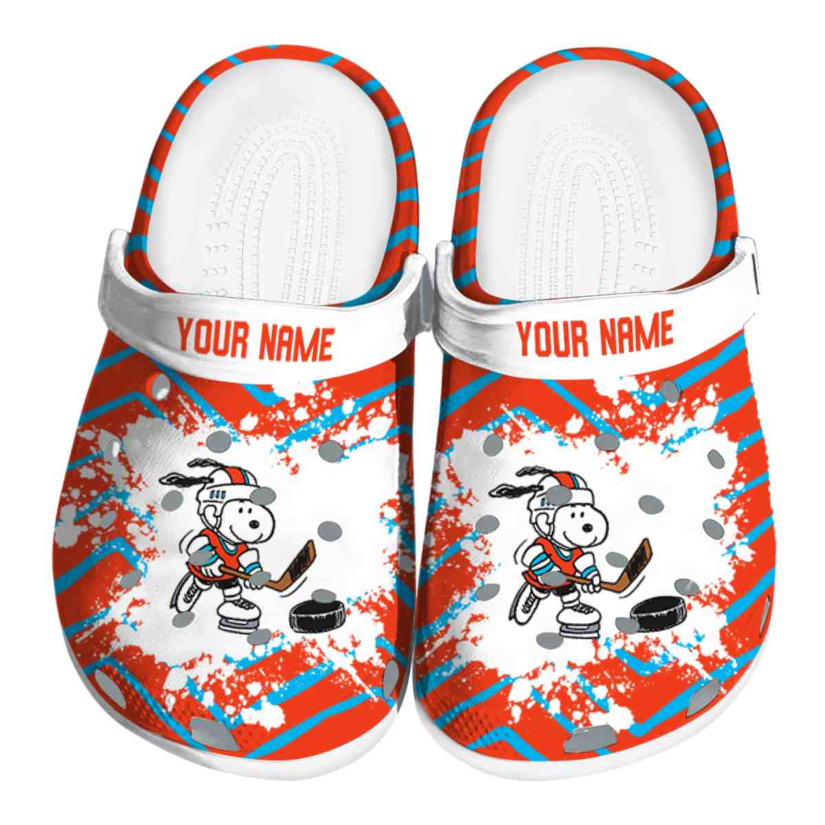 Cronocare Sport Crocsnoopy Hockey Cartoon Sport Crocs Crocband Clogs Shoes