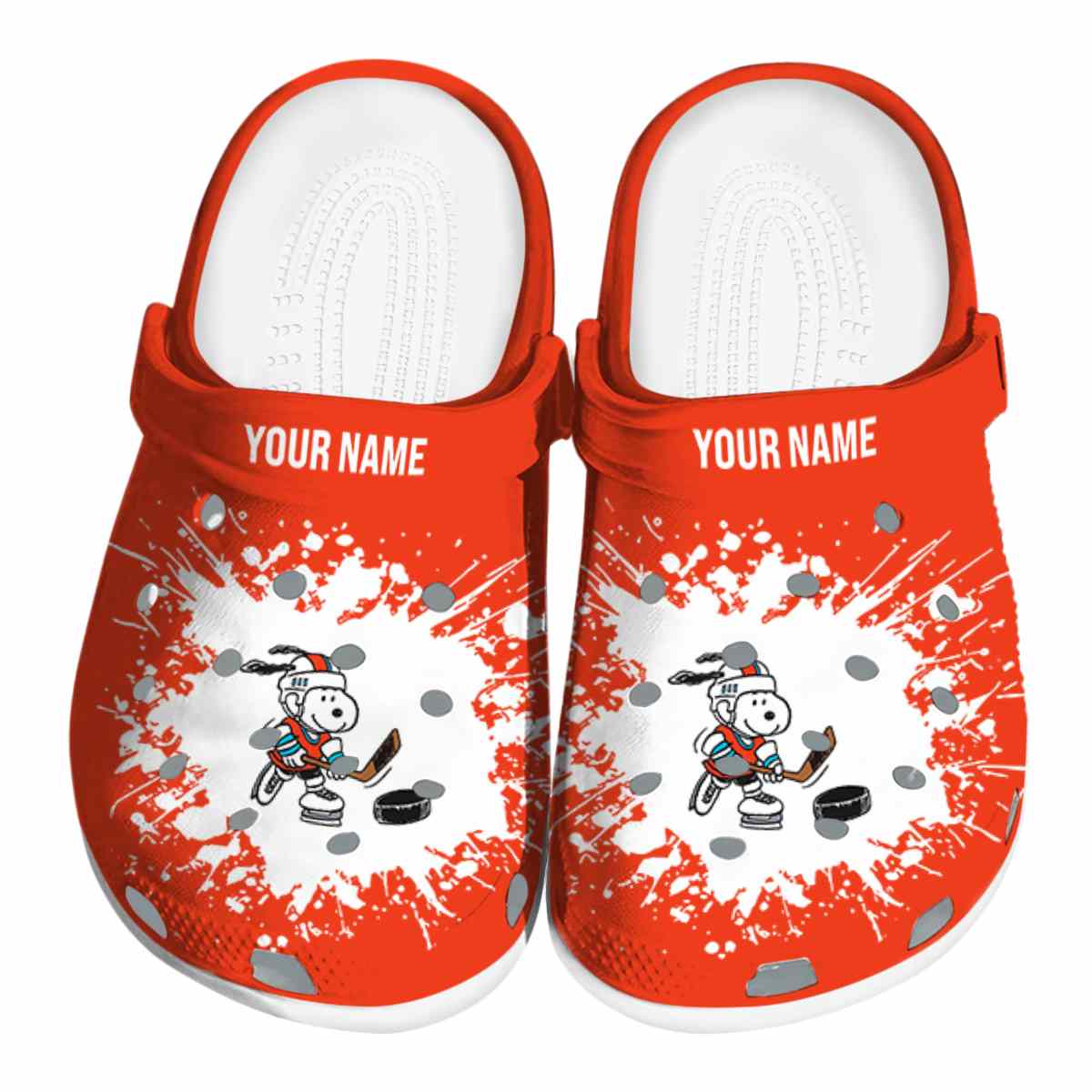 Cronocare Sport Crocsnoopy Hockey Cartoon Sport Crocs Crocband Clogs Shoes