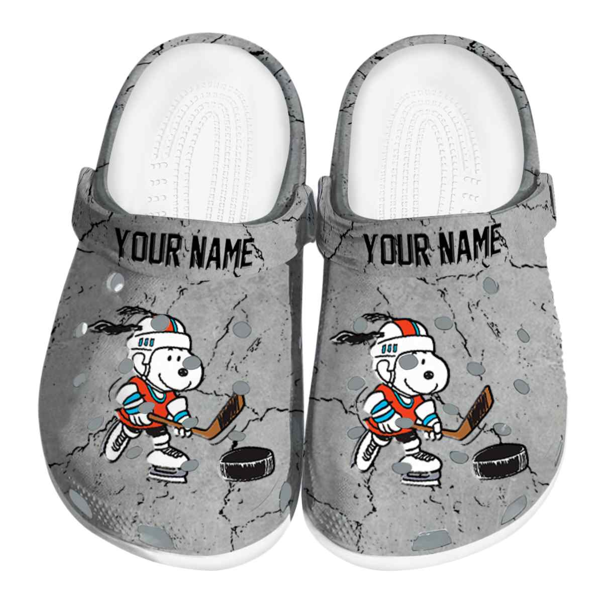 Cronocare Sport Crocsnoopy Hockey Cartoon Sport Crocs Crocband Clogs Shoes