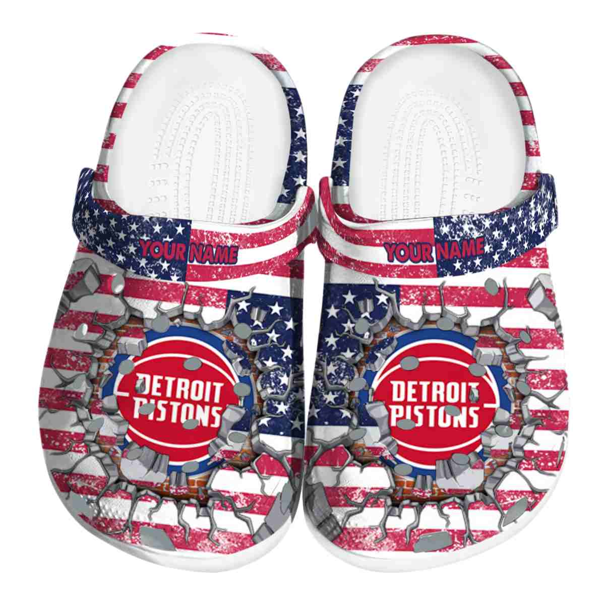 Cronocare Sport Crocs Detroit Pistons NBA Basketball Crocs Crocband Clogs Shoes