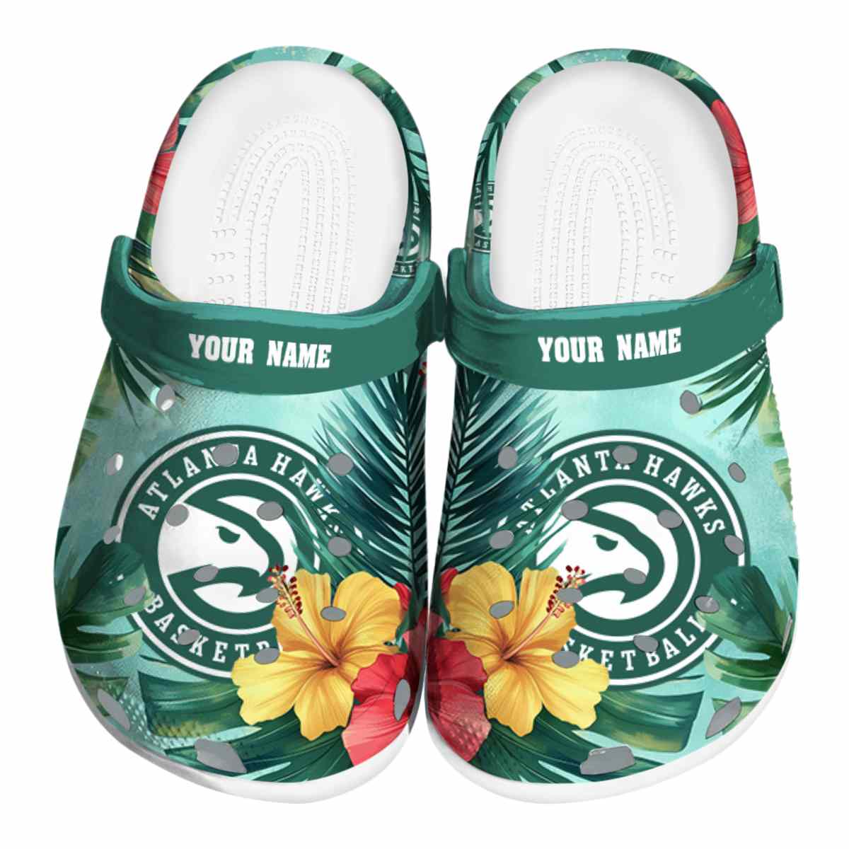 Cronocare Sport Crocs Atlanta Hawks NBA Basketball Crocs Crocband Clogs Shoes