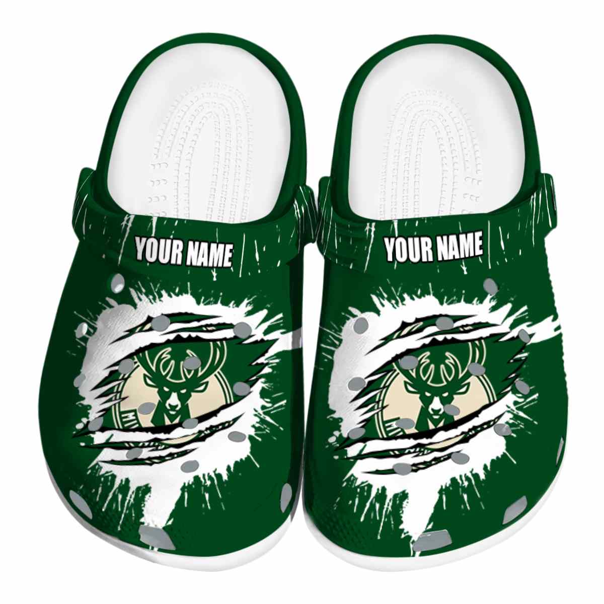 Cronocare Sport Crocs Milwaukee Bucks NBA Basketball Crocs Crocband Clogs Shoes