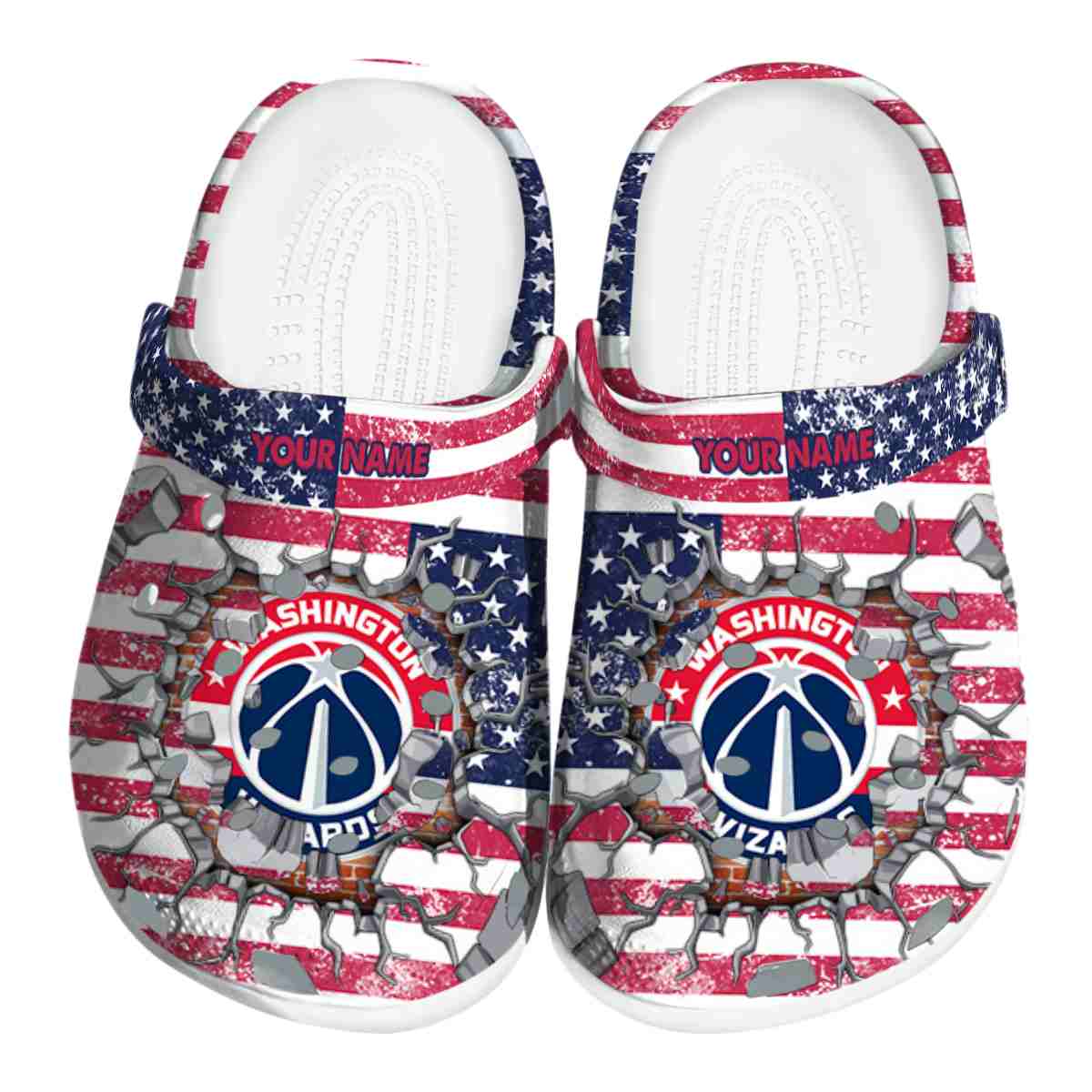 Cronocare Sport Crocs Washington Wizards NBA Basketball Crocs Crocband Clogs Shoes