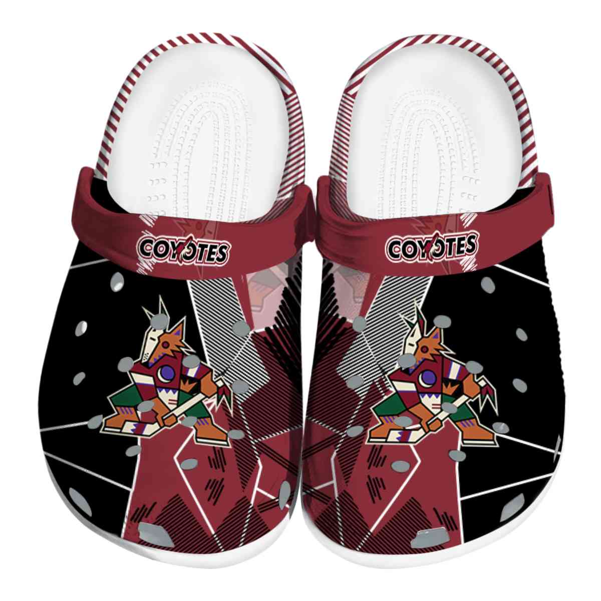 Cronocare Arizona Coyotes NHL Sport Crocs Crocband Clogs Shoes