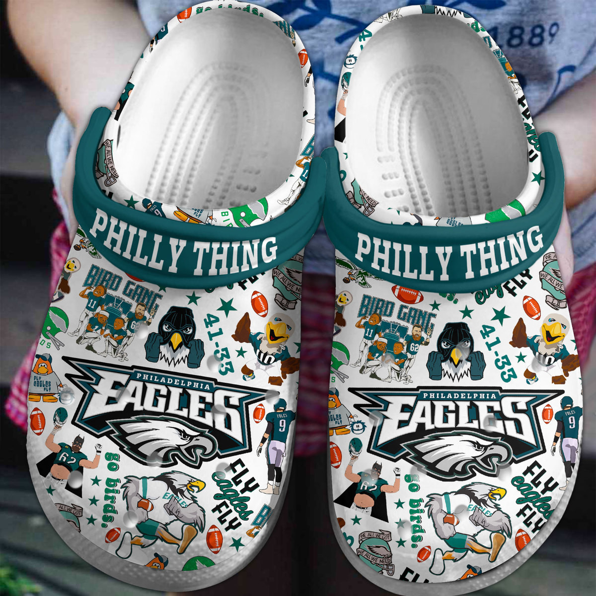 Cronocare Philadelphia Eagles NFL Sport Crocshoes For Men Women