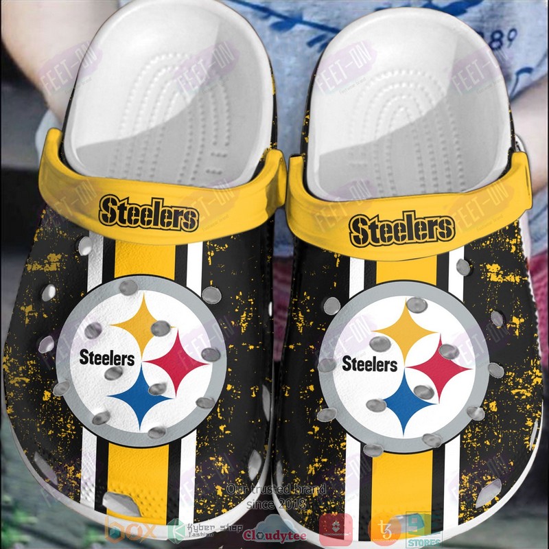 Cronocare NFL Crocs Pittsburgh Steelers Sport Crocs Crocband Clogs Shoes