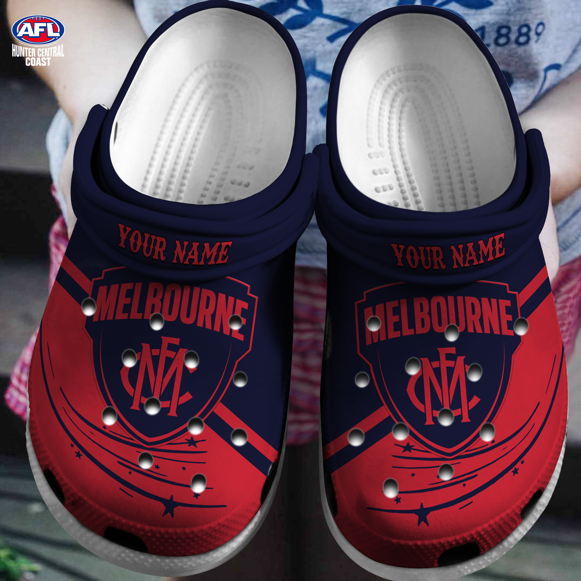 Cronocare Melbourne AFL Personalized Crocs