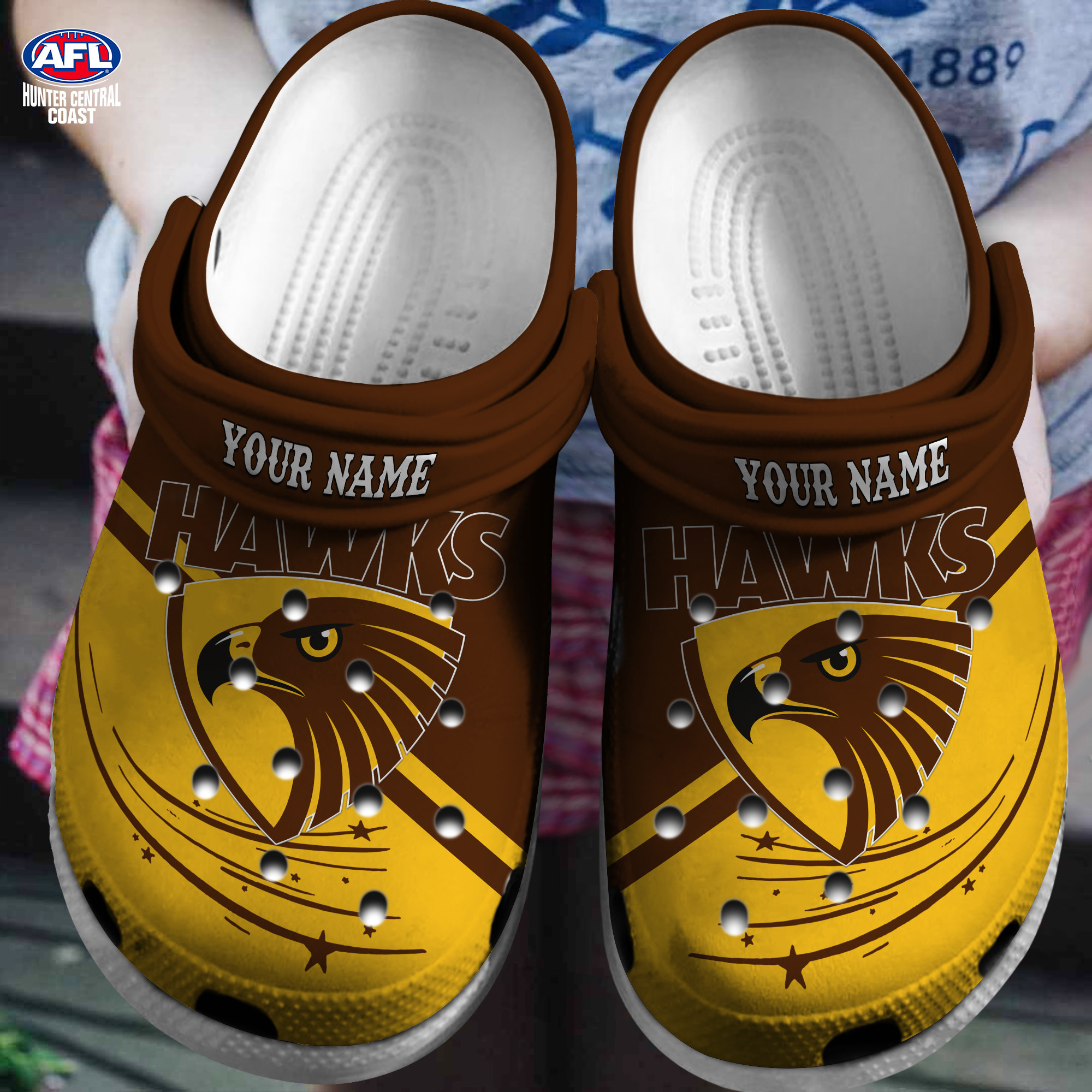 Cronocare Hawthorn AFL Personalized Crocs