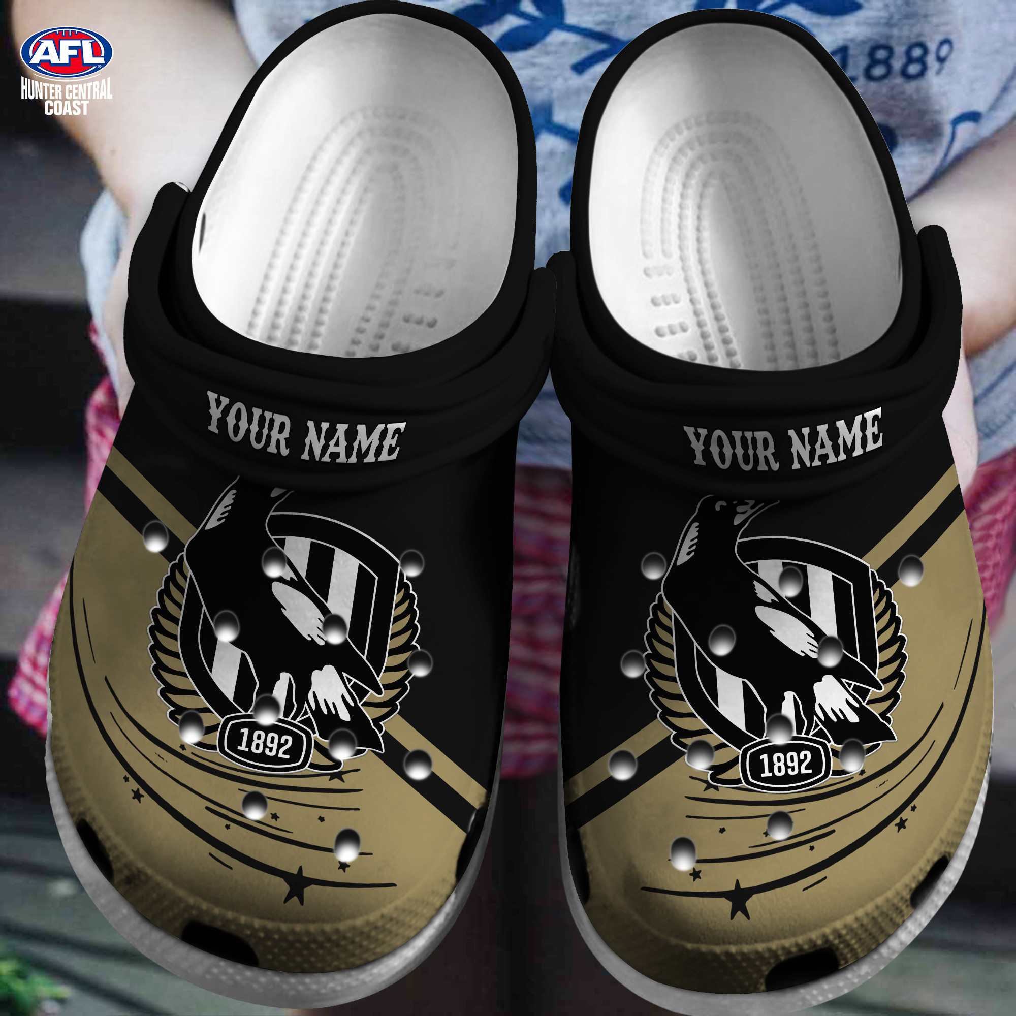 Cronocare Collingwood AFL Personalized Crocs