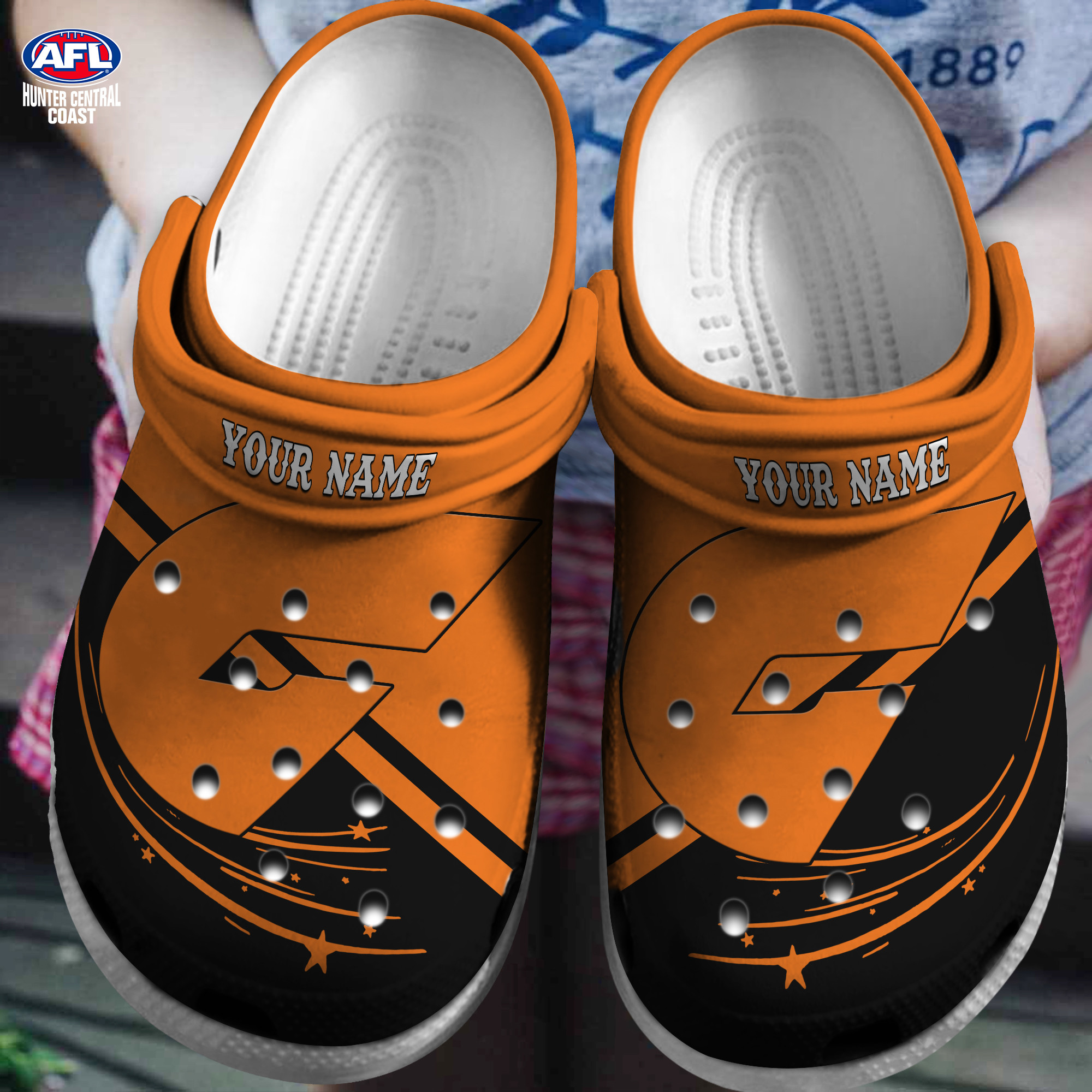 Cronocare GWS GIANTS AFL Personalized Crocs