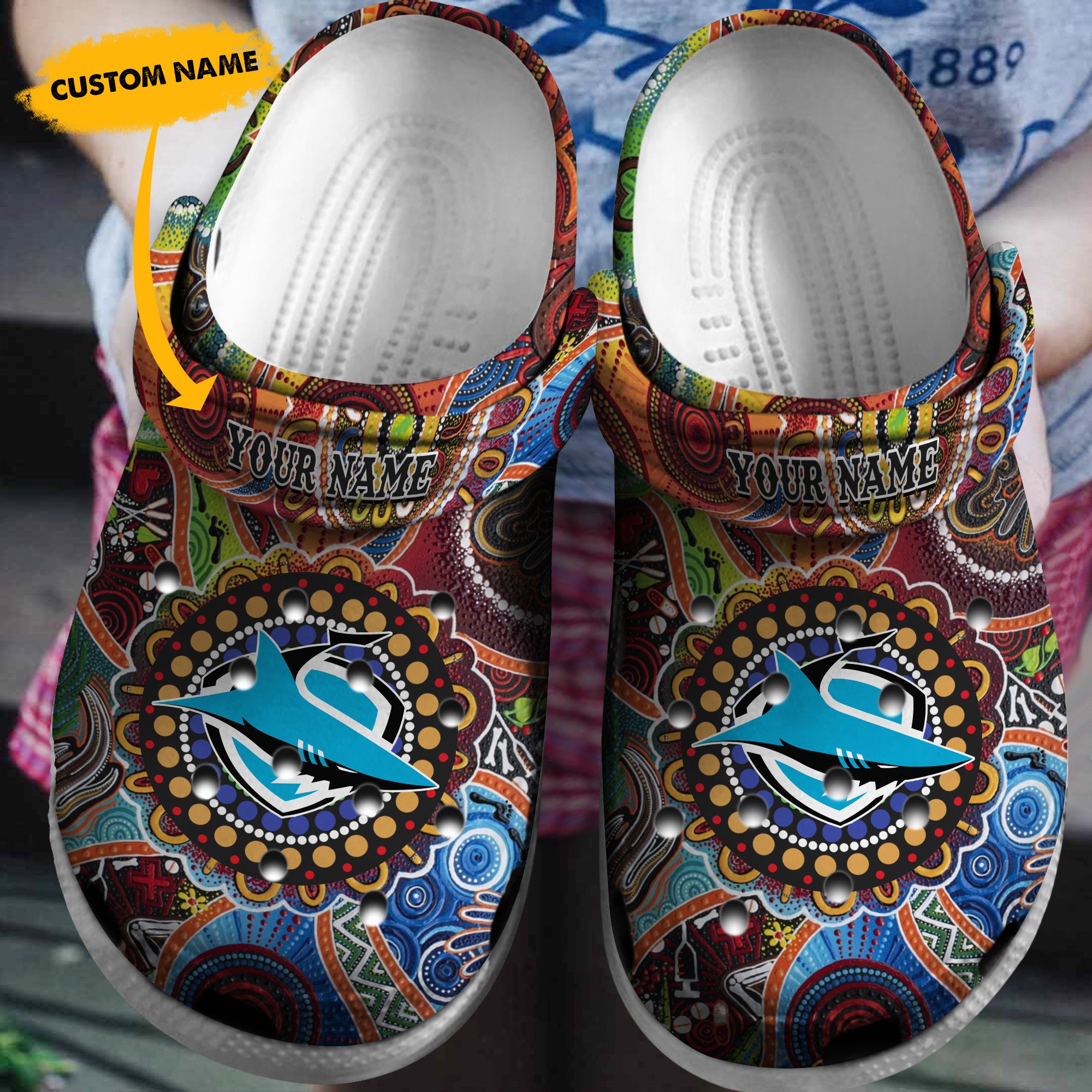 Cronocare Cronulla Sharks NRLC Naidoc Week Personalized Crocs For Fans Limited Edition