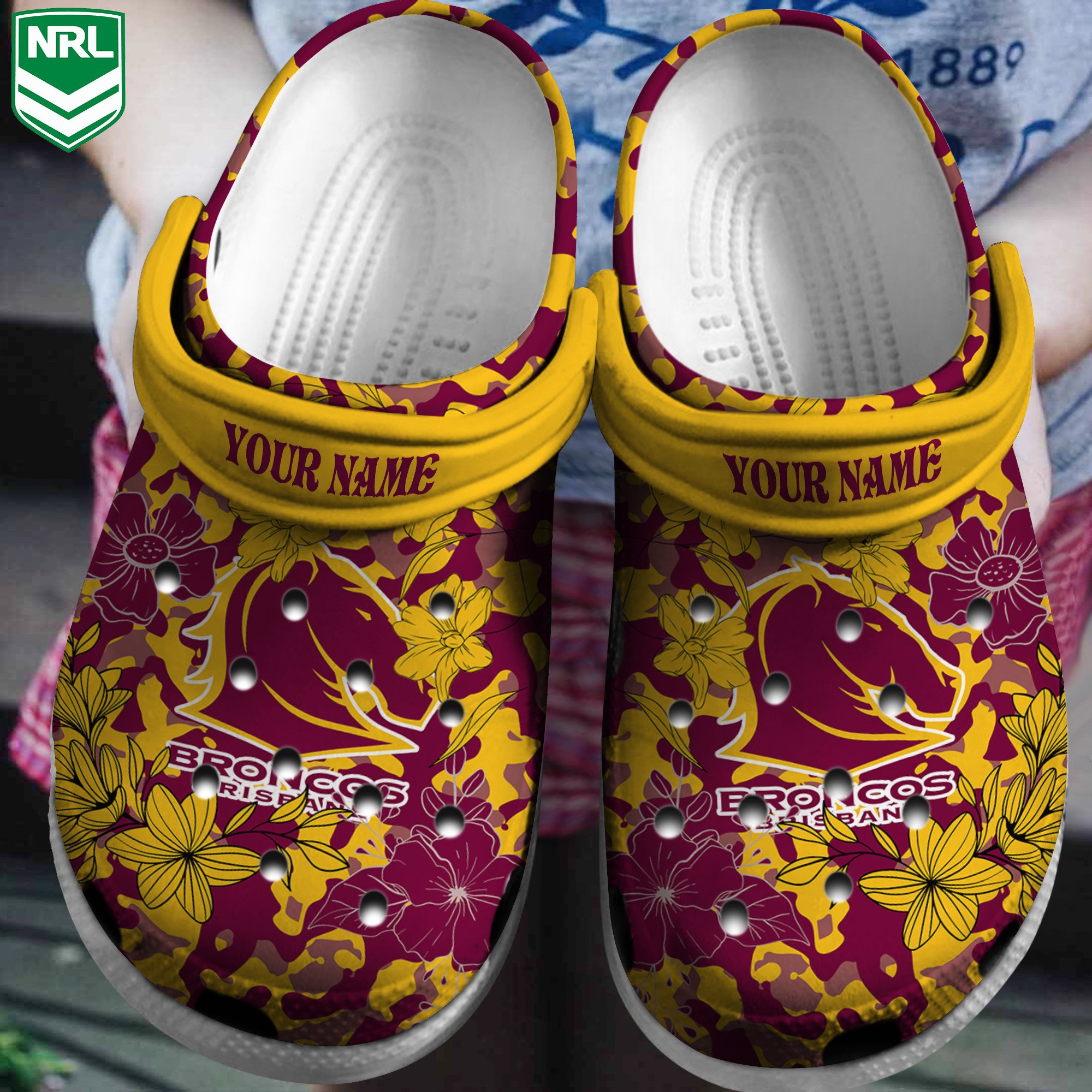 Cronocare Brisbane Broncos NRL New Personalized Crocshoes For Fans Limited Edition