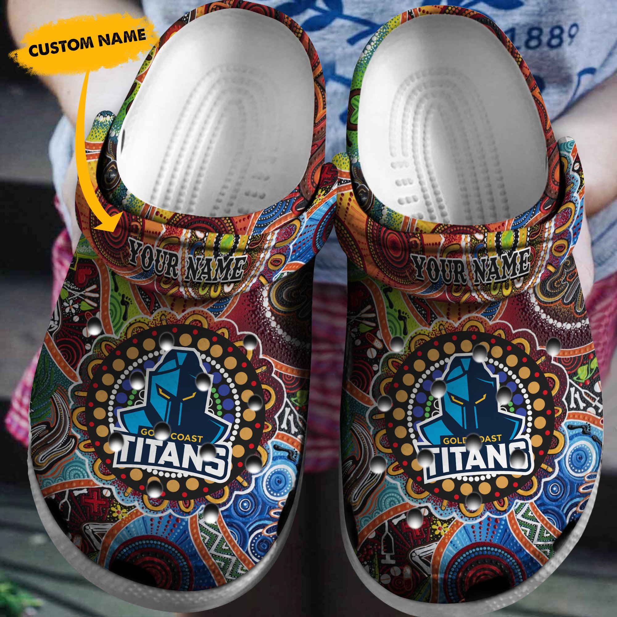Cronocare Gold Coast Titans NRLC Naidoc Week Personalized Crocs For Fans Limited Edition