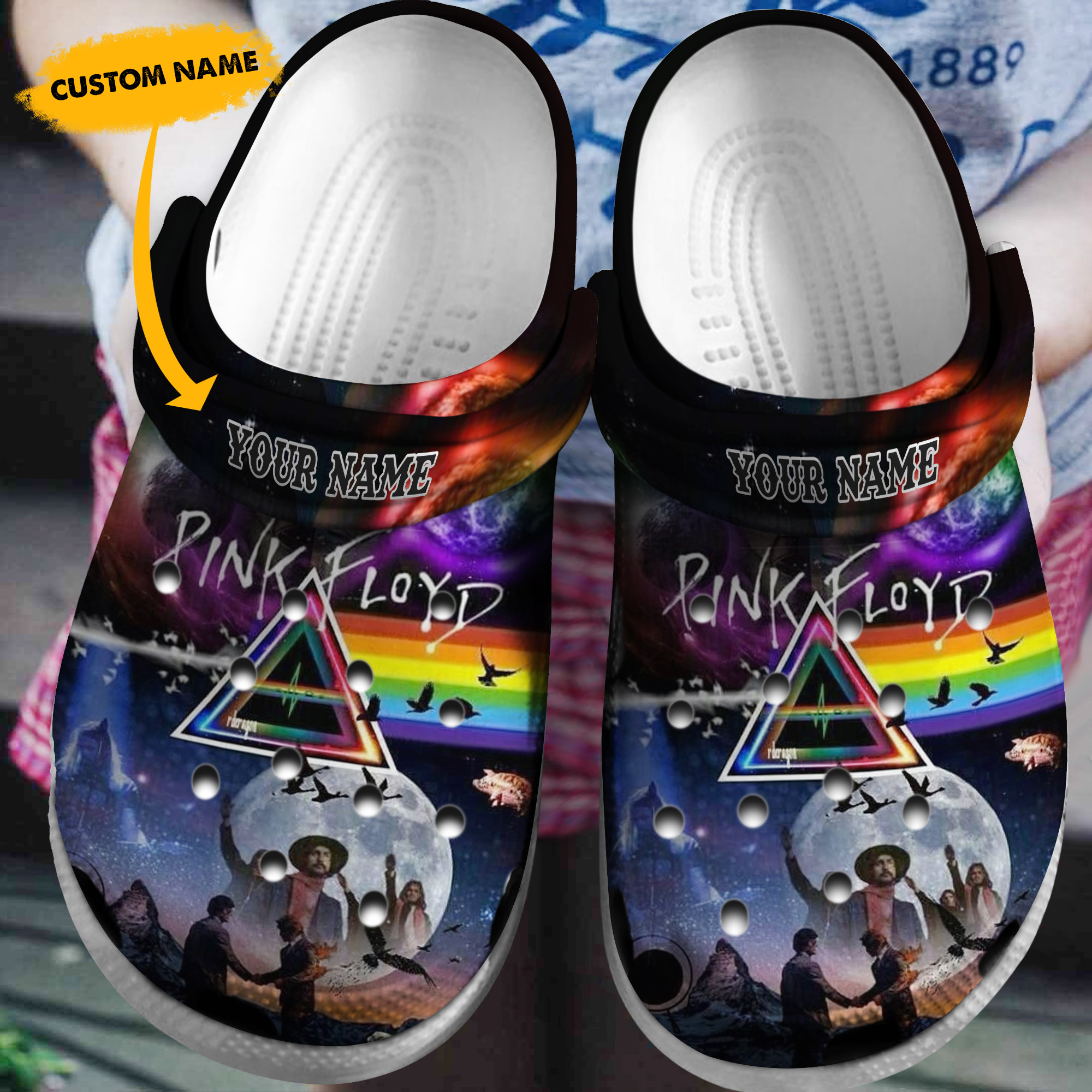 Cronocare Pink Floyd Personalized Crocs For Fans