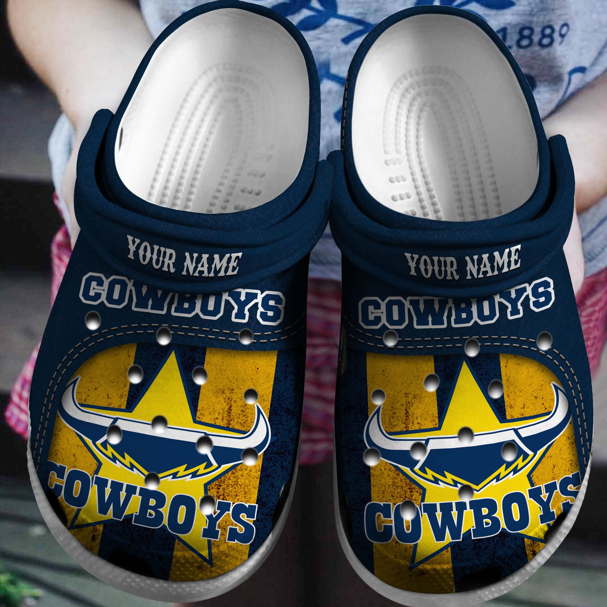 Cronocare Cowboys NRL Personalized Crocshoes Gift For Fan