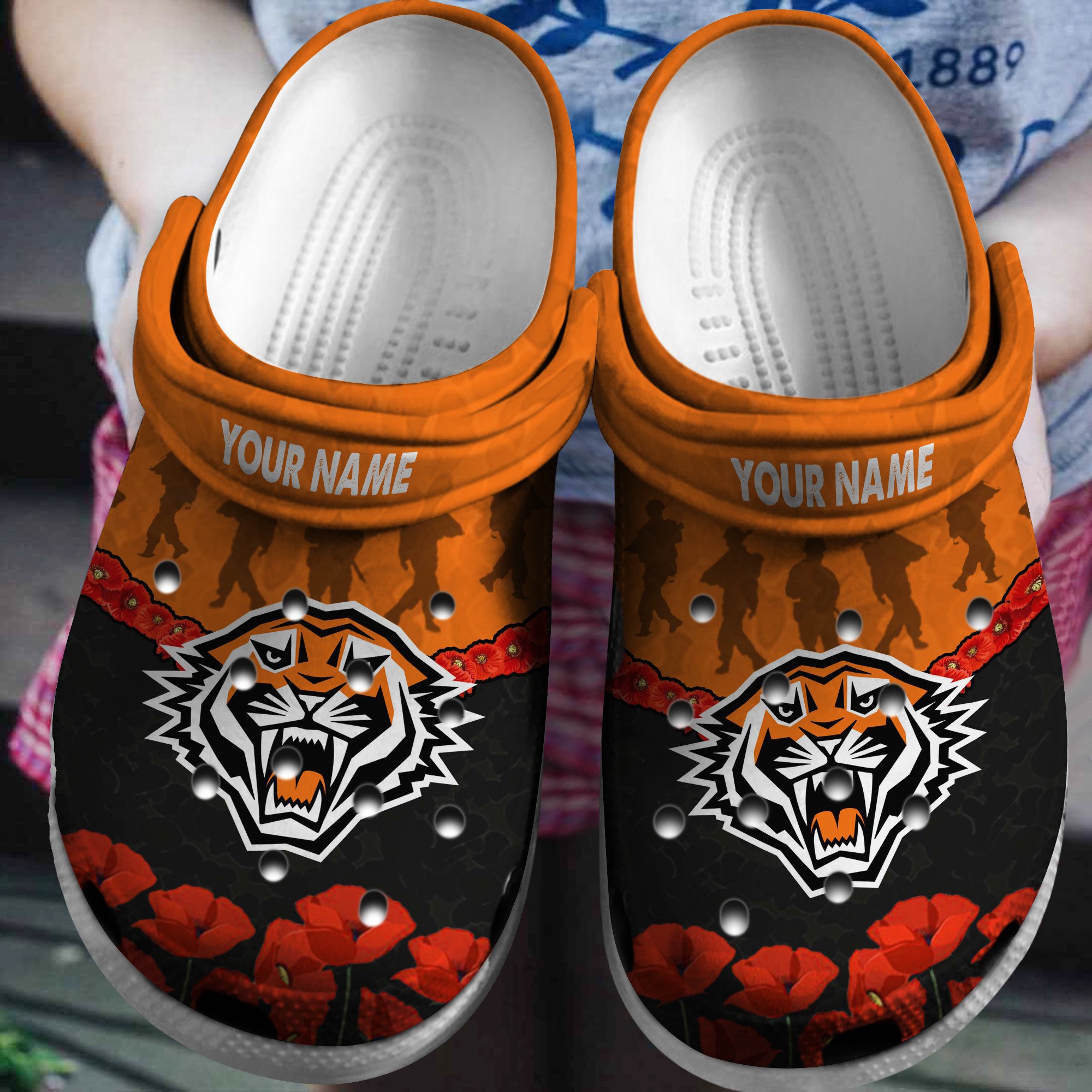 Cronocare Tigers NRL Personalized New Anzac Day Crocshoes Gifts For Fans
