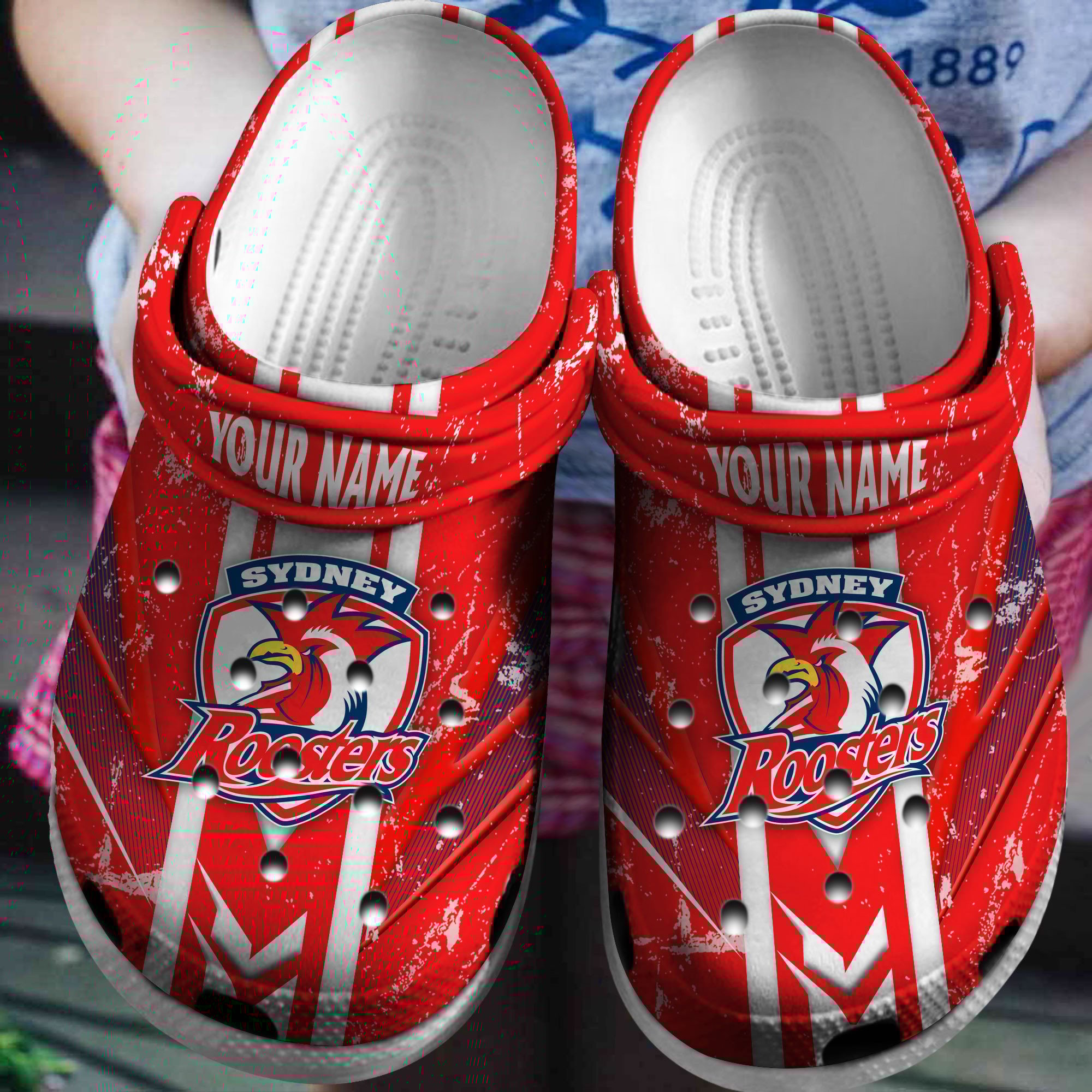 Cronocare Roosters NRL Personalized New Crocshoes For Fans