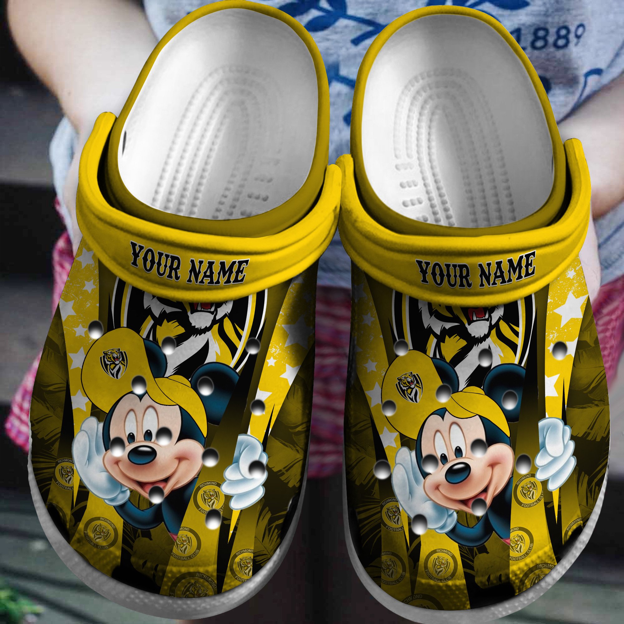 Cronocare Richmond AFL MK Mouse Personalized Crocshoes For Fans