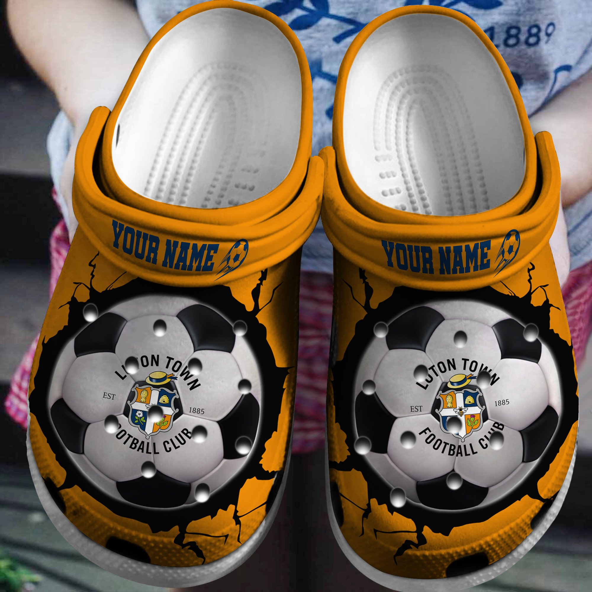 Cronocare Luton Town EPL Personalized Football Crocshoes For Fans