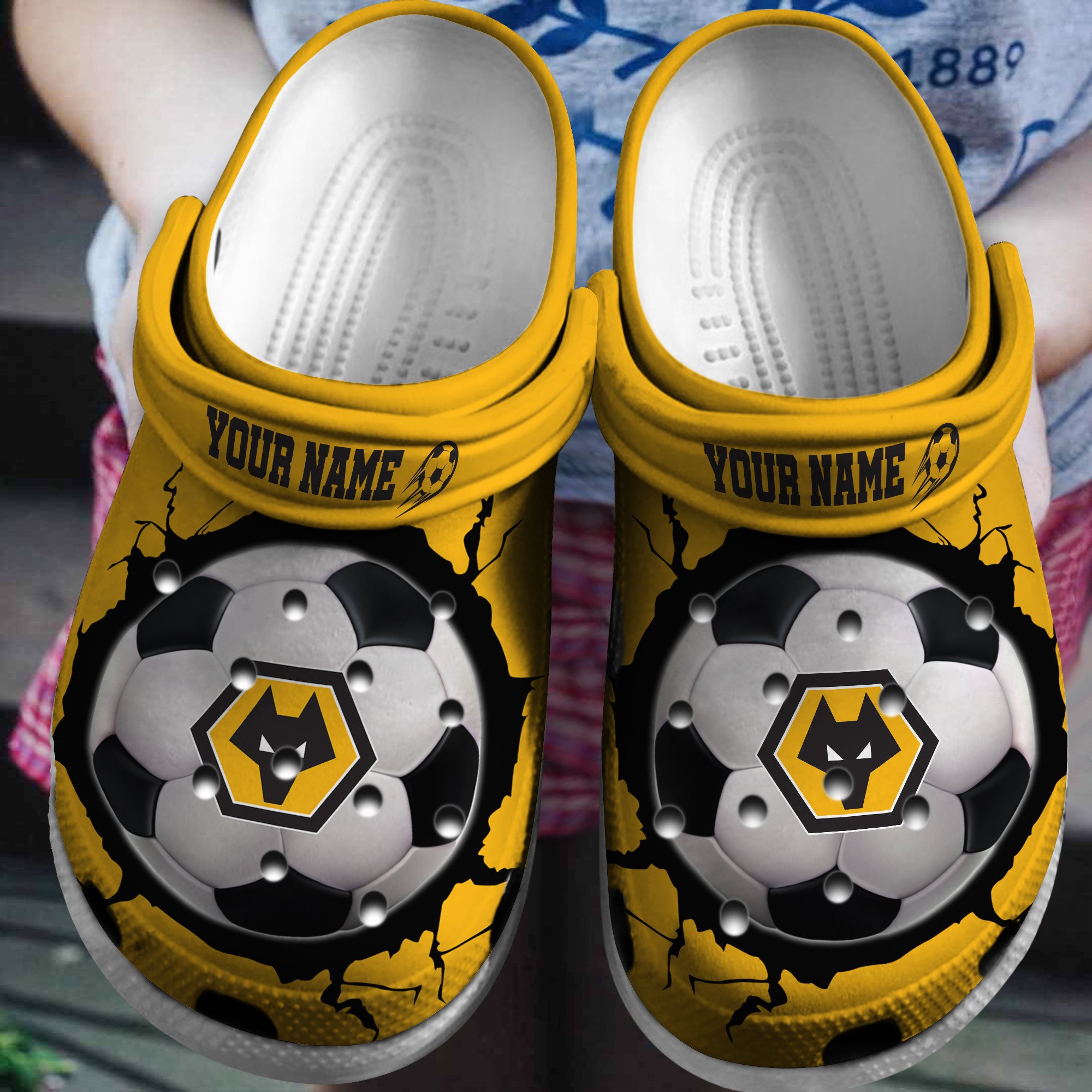 Cronocare Wolverhampton Wanderers EPL Personalized Football Crocshoes For Fans