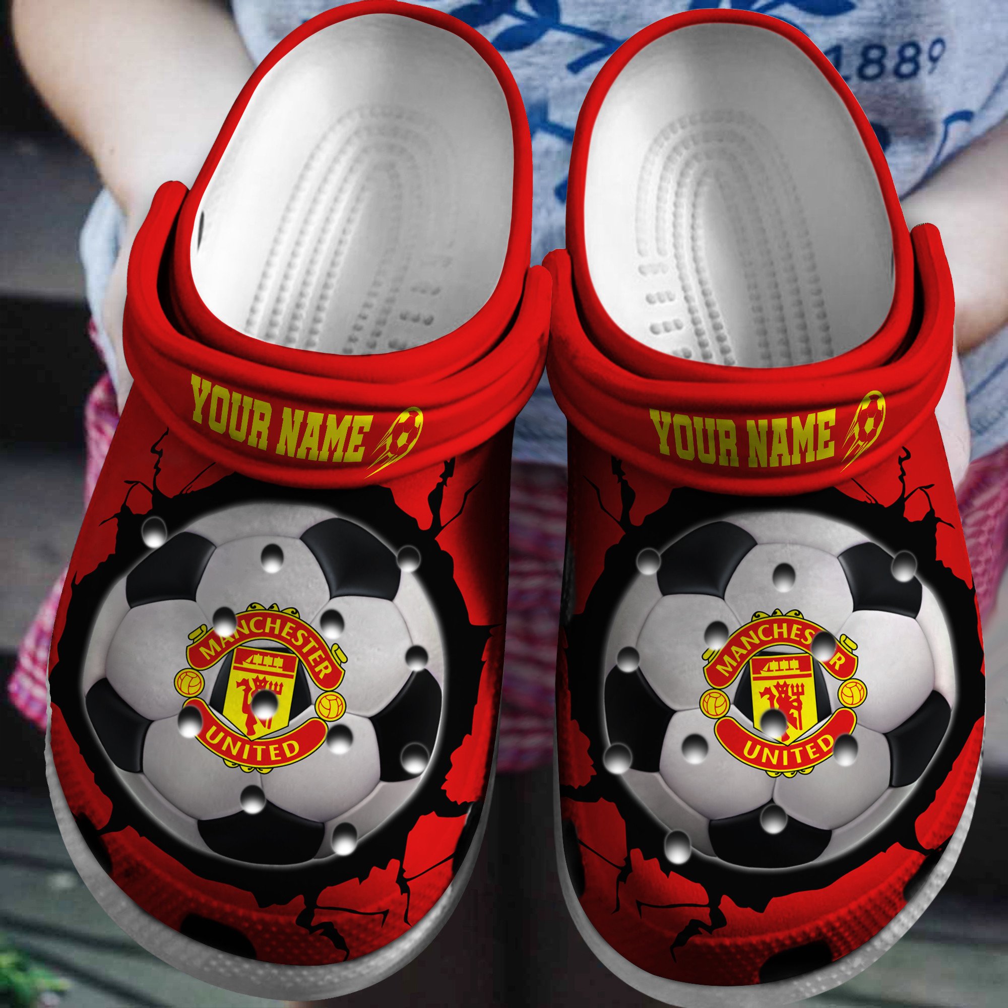 Cronocare Manchester United EPL Personalized Football Crocshoes For Fans