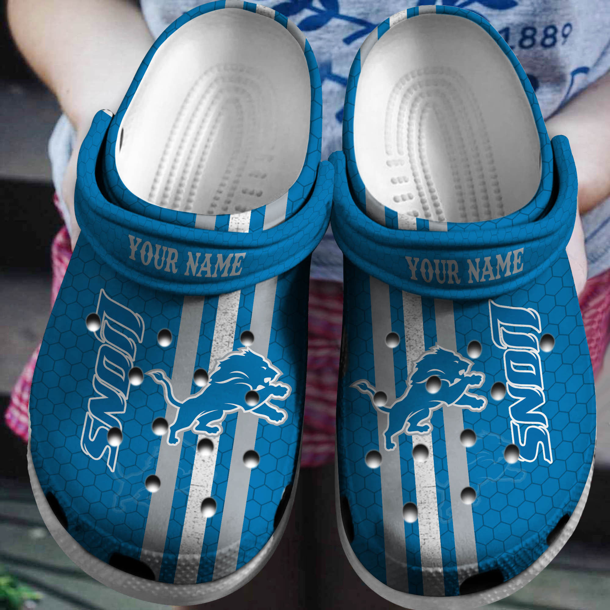 Cronocare Detroit Lions NFL Personalized Crocshoes Gifts For Fans
