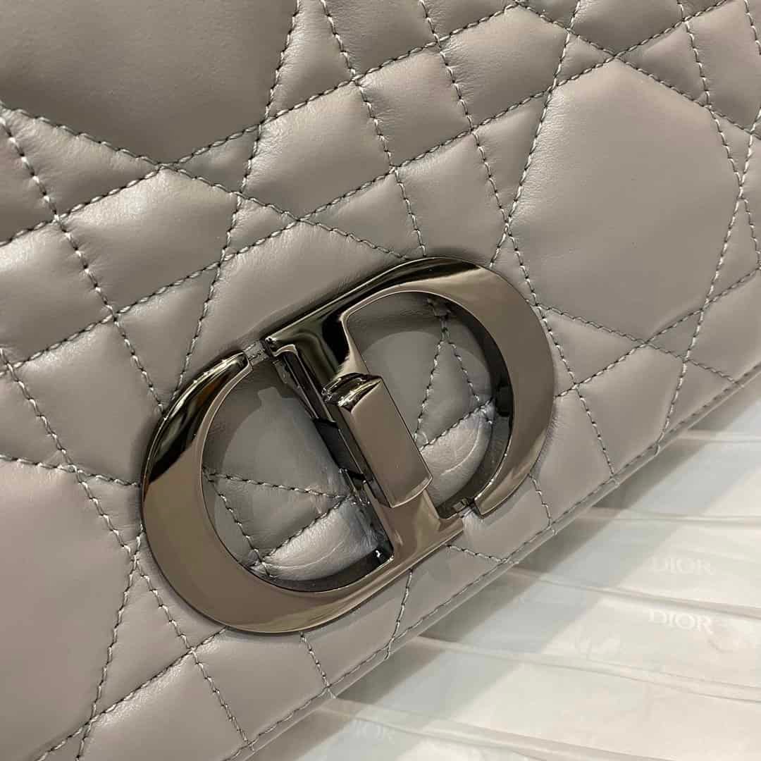 Christian Dior Large Dior Caro Bag Grey Padded Macrocannage Dark Grey For Women 28cm CD - Image 7