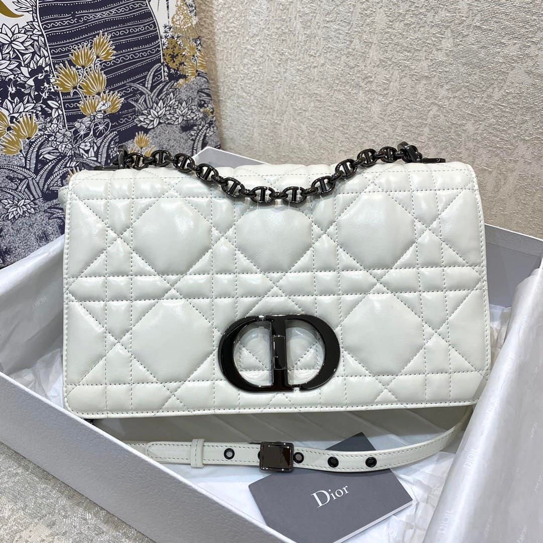 Christian Dior Large Dior Caro Bag White For Women 28cm CD - Image 9