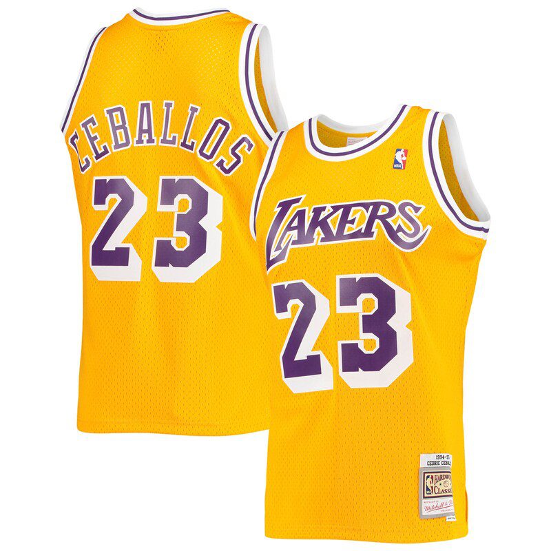 Cedric Ceballos Los Angeles Lakers 1994/95 Hardwood Classics Swingman Jersey – Gold