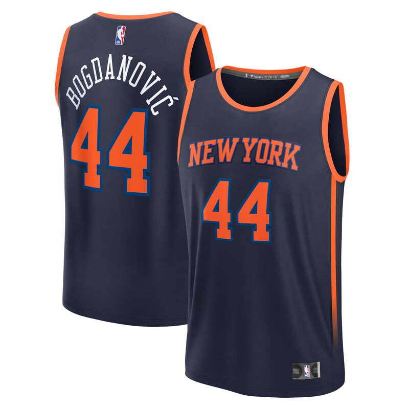Bojan Bogdanovic New York Knicks Fast Break Player Jersey – Statement Edition – Navy
