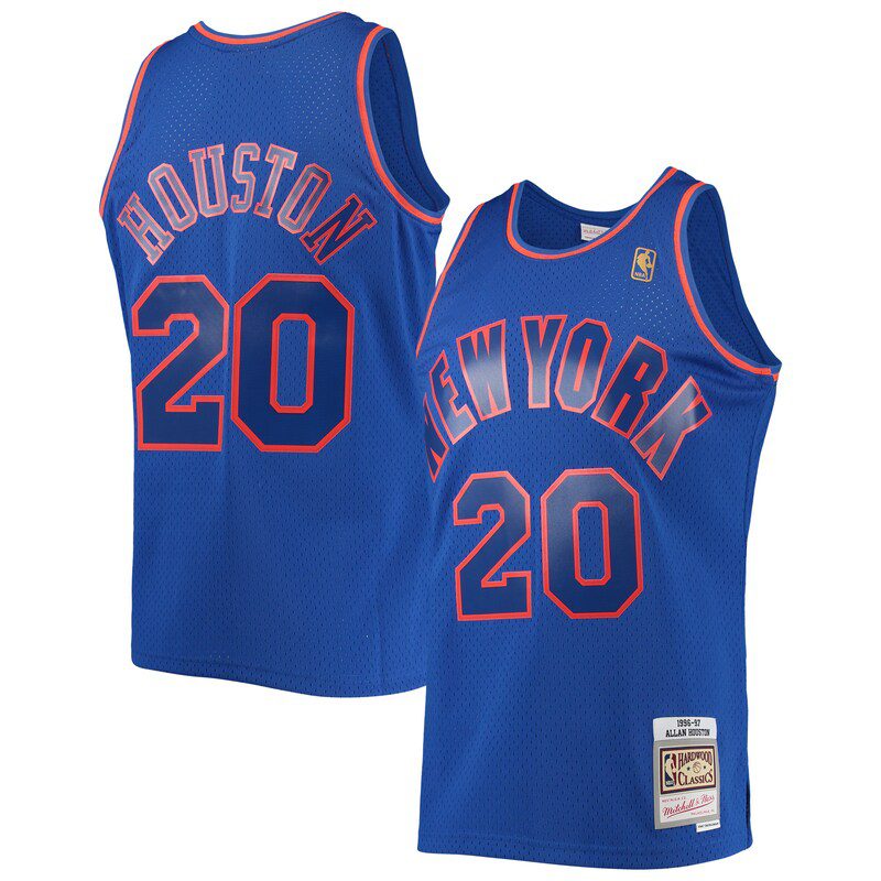 Allan Houston New York Knicks 1996/97 Throwback Dark Swingman Jersey – Blue