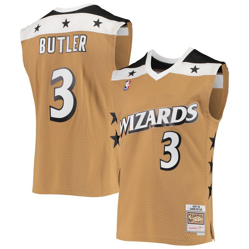 Caron Butler Washington Wizards 2001/02 Hardwood Classics Swingman Jersey – Gold
