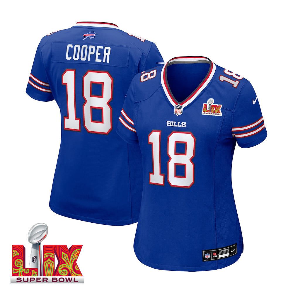 NFL Amari Cooper #18 Buffalo Bills Super Bowl LIX Women’s Jersey – Royal