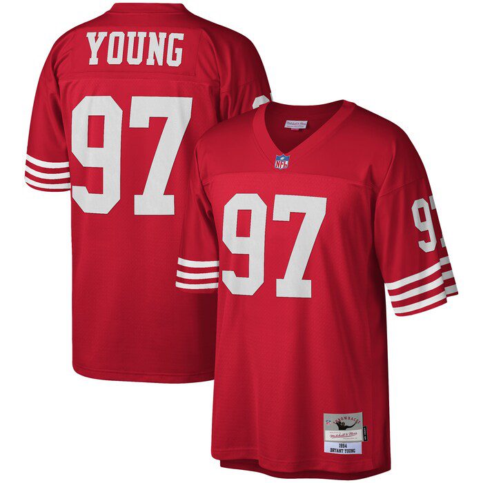 NFL Bryant Young San Francisco 49ers Legacy Replica Jersey – Scarlet