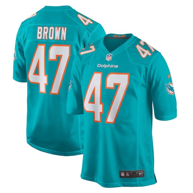 NFL Cam Brown Miami Dolphins Game Jersey – Aqua