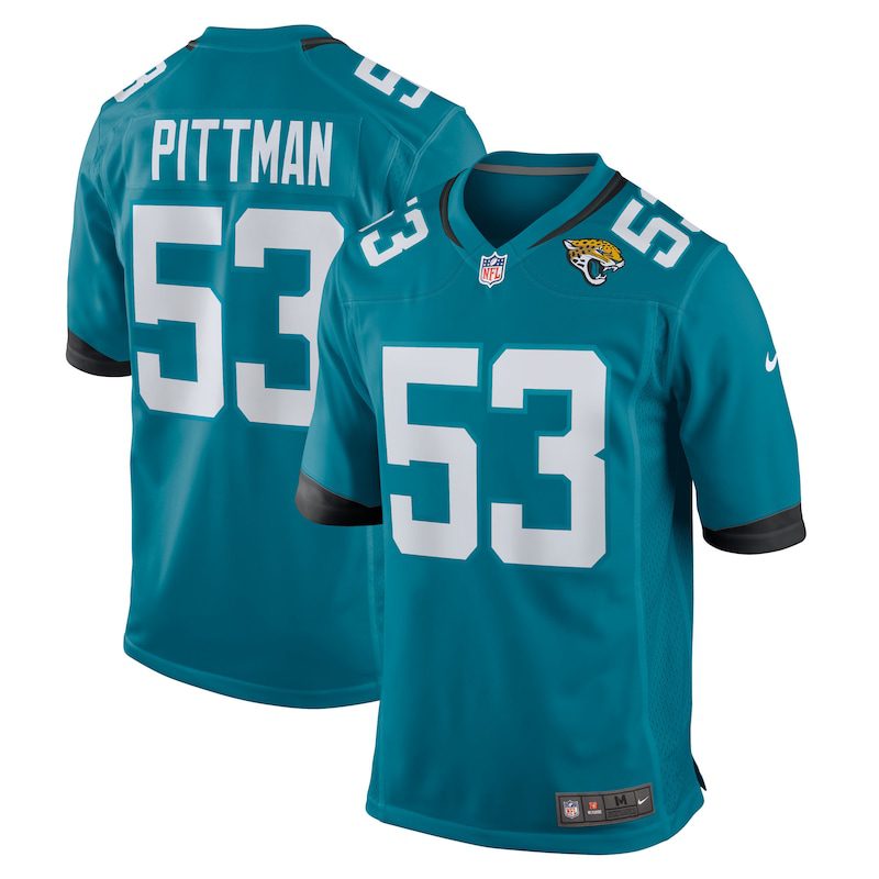 Anthony Pittman Jacksonville Jaguars Team Game Jersey – Teal