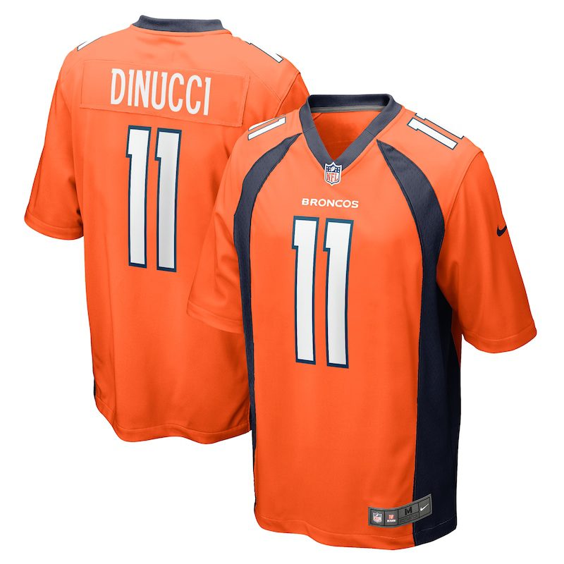 Ben DiNucci Denver Broncos Team Game Jersey – Orange