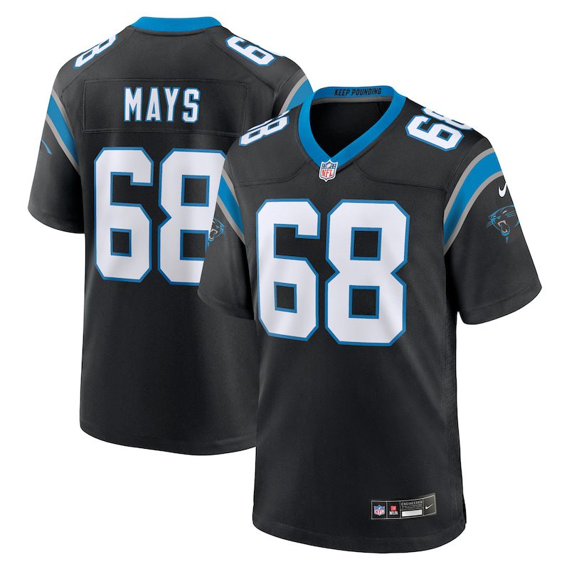 NFL Cade Mays Carolina Panthers Team Game Jersey – Black