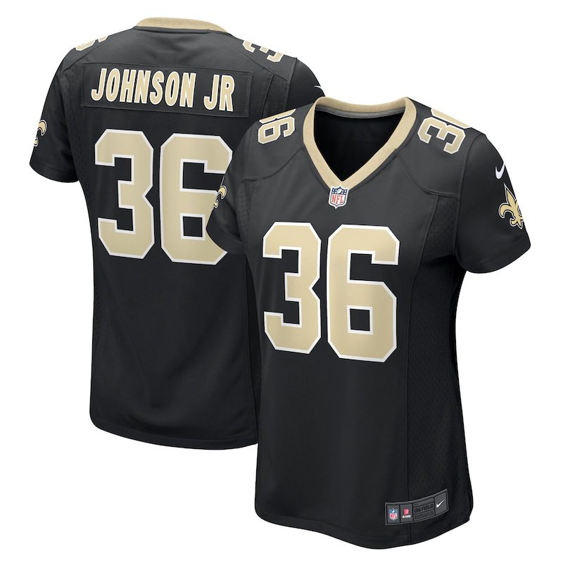 NFL Anthony Johnson New Orleans Saints Women Team Game Jersey – Black