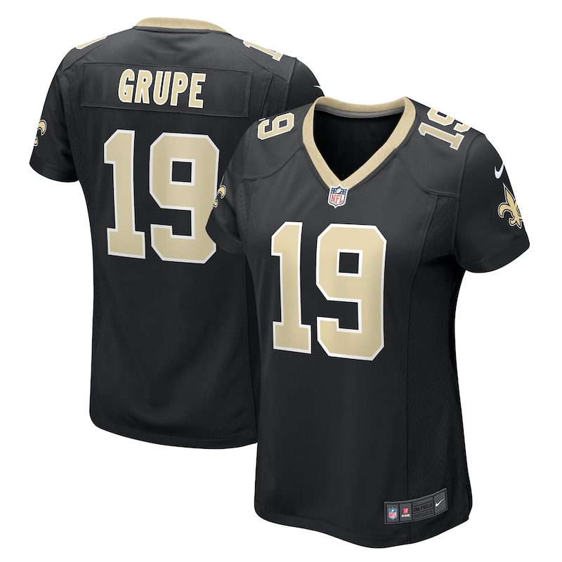 NFL Blake Grupe New Orleans Saints Women Team Game Jersey – Black