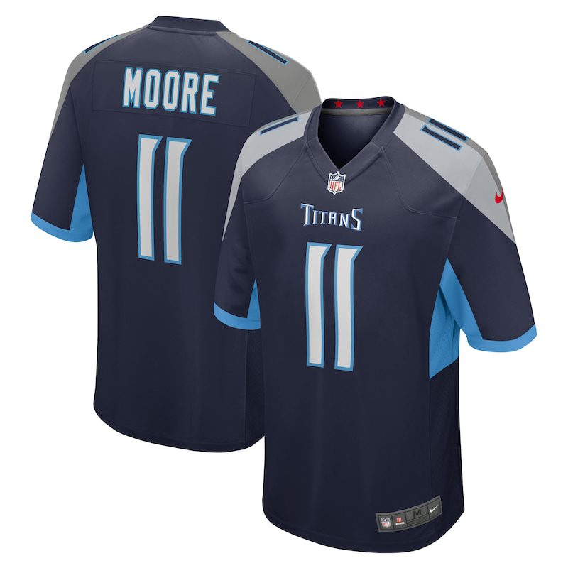 NFL Chris Moore Tennessee Titans Game Jersey – Navy