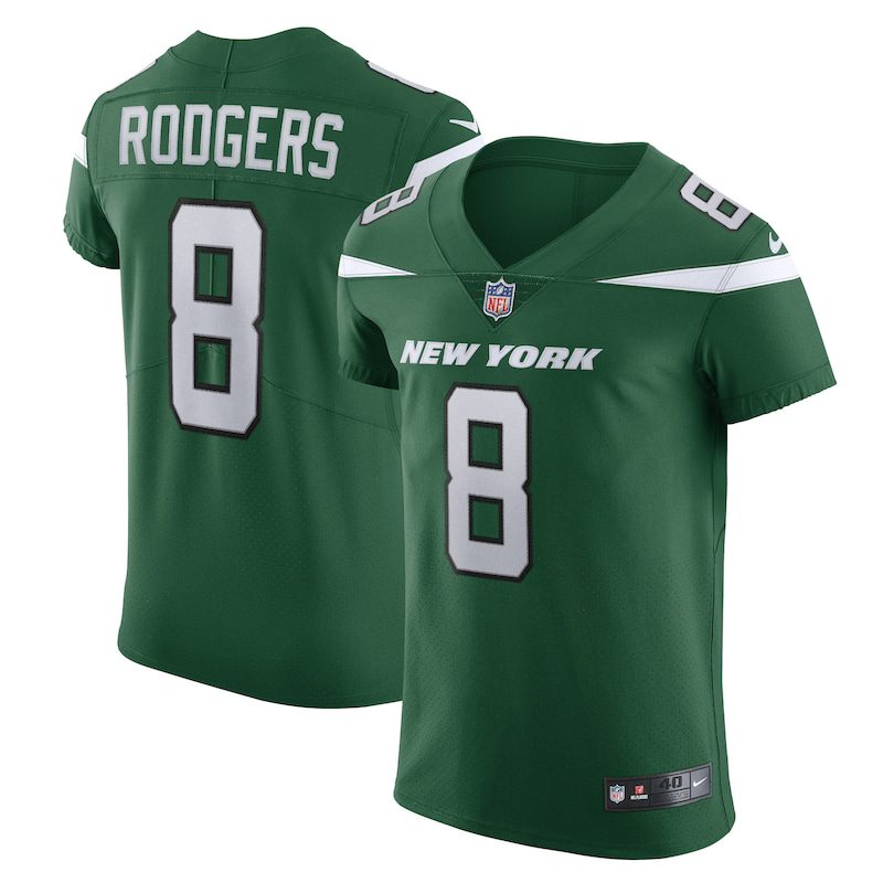 NFL Aaron Rodgers New York Jets Alternate Vapor F.U.S.E. Elite Jersey – Gotham Green