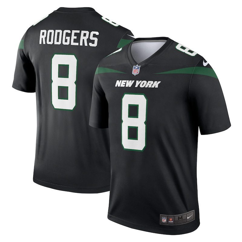 NFL Aaron Rodgers New York Jets Alternate Legend Player Performance Top – Black