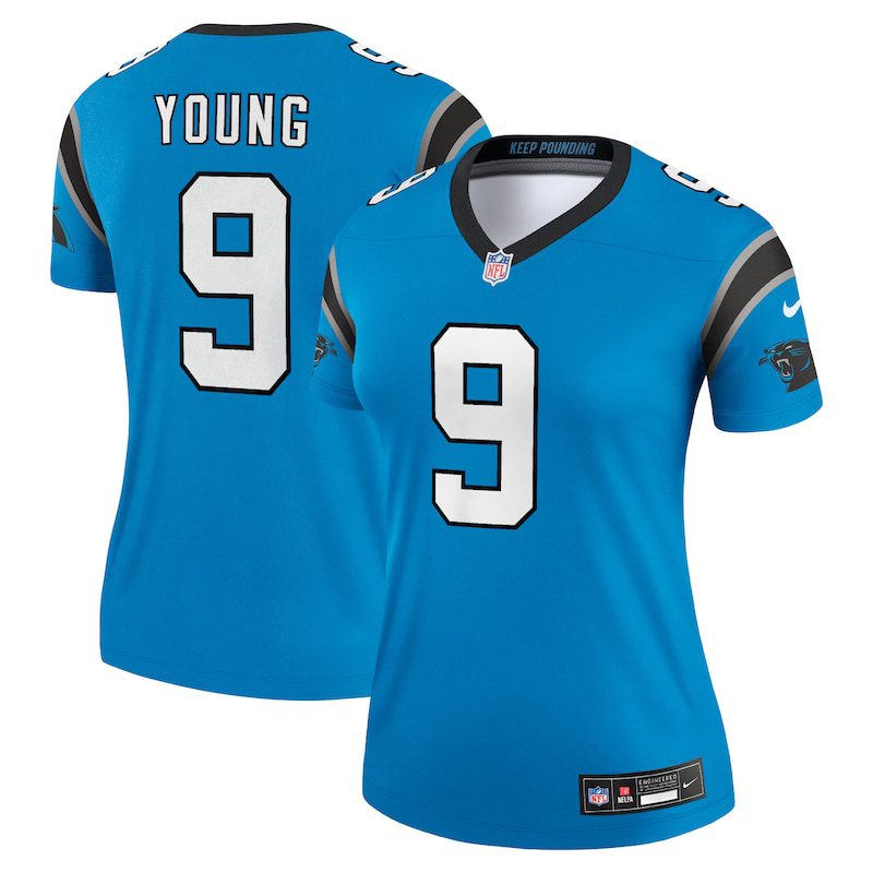 NFL Bryce Young Carolina Panthers Women Alternate Legend Player Performance Top – Blue